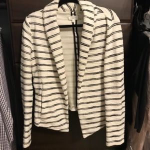 Lou & Grey Blazer White with Black Stripes LOFT